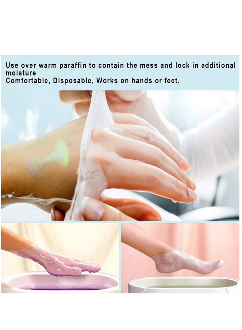100pcs Paraffin Bath Liners, Foot Clear Plastic Disposable Booties for Pedicure Hot Spa Wax Treatment, Accessories Covers Thera Harmless - Image 5